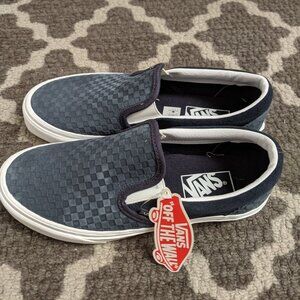 Navy waffle Vans Slipons